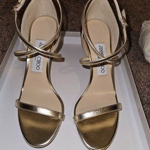 Jimmy Choo Light Gold Metallic Nappa High Heel